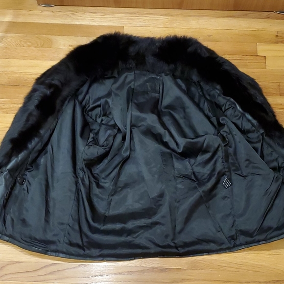 Fox Fur Collared Genuine Leather Coat - Picture 8 of 8